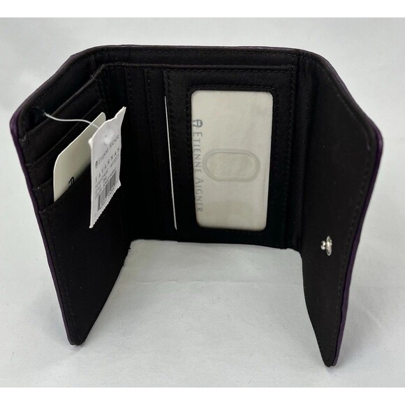 Etienne Aigner Savannah Personal Asset Sunset Purple Leather Wallet NWT Rare Vtg - Picture 8 of 16